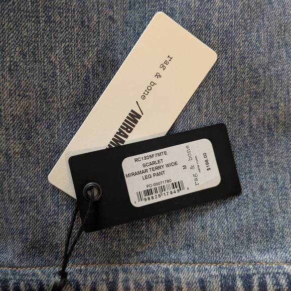 rag & bone Light Blue Wide Leg Sweatpant Jeans - Picture 8 of 9